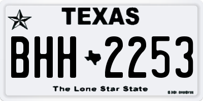 TX license plate BHH2253