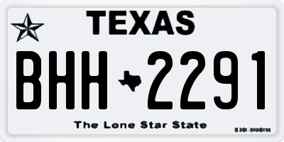 TX license plate BHH2291