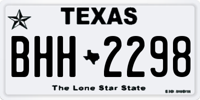 TX license plate BHH2298