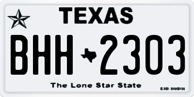 TX license plate BHH2303