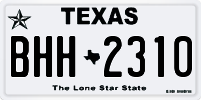 TX license plate BHH2310