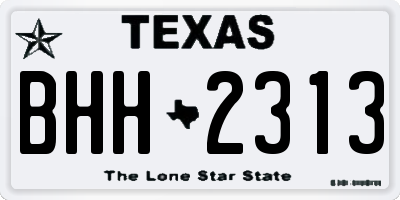 TX license plate BHH2313