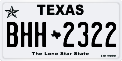 TX license plate BHH2322