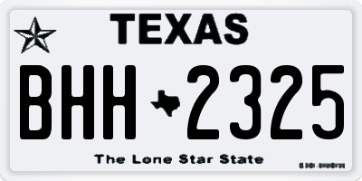 TX license plate BHH2325