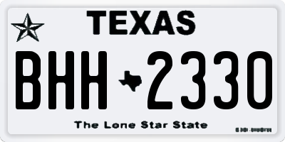 TX license plate BHH2330