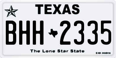 TX license plate BHH2335