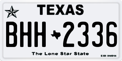 TX license plate BHH2336