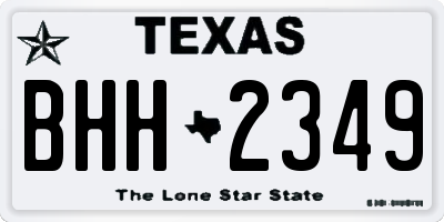TX license plate BHH2349