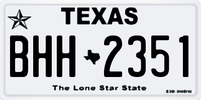 TX license plate BHH2351