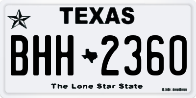 TX license plate BHH2360