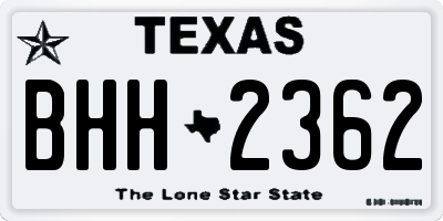 TX license plate BHH2362
