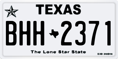 TX license plate BHH2371