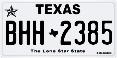 TX license plate BHH2385