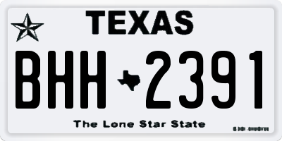 TX license plate BHH2391