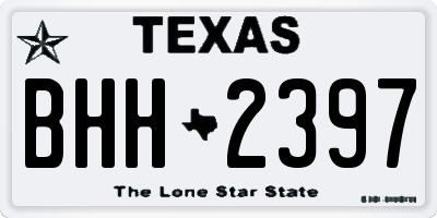 TX license plate BHH2397