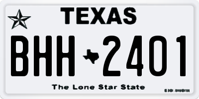 TX license plate BHH2401