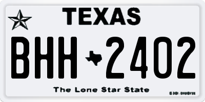 TX license plate BHH2402