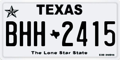TX license plate BHH2415