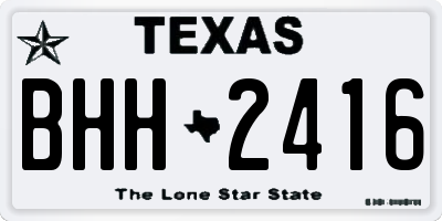 TX license plate BHH2416