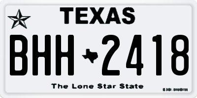 TX license plate BHH2418