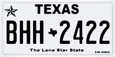 TX license plate BHH2422