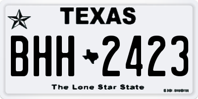 TX license plate BHH2423