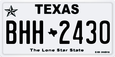 TX license plate BHH2430