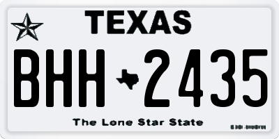 TX license plate BHH2435