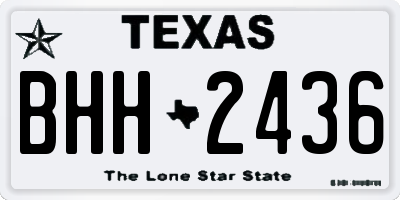 TX license plate BHH2436