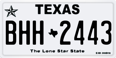 TX license plate BHH2443