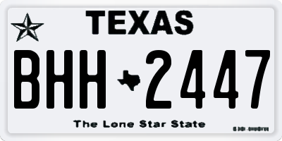 TX license plate BHH2447