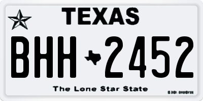 TX license plate BHH2452