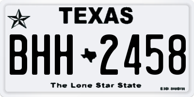 TX license plate BHH2458