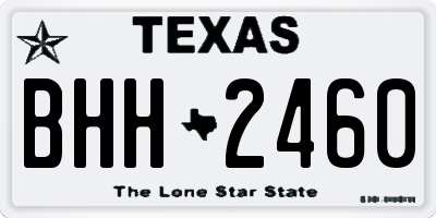 TX license plate BHH2460