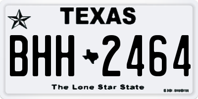 TX license plate BHH2464