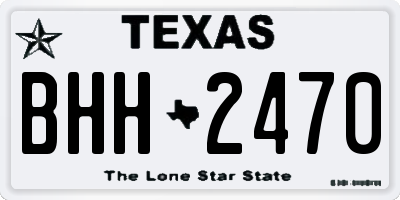 TX license plate BHH2470