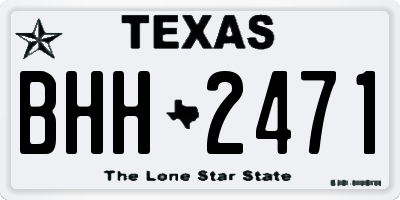 TX license plate BHH2471