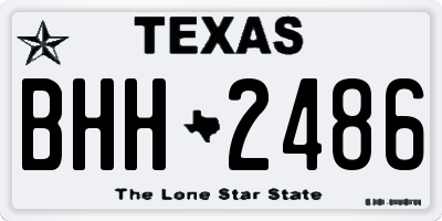 TX license plate BHH2486
