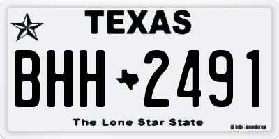 TX license plate BHH2491