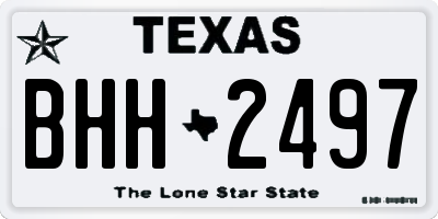 TX license plate BHH2497
