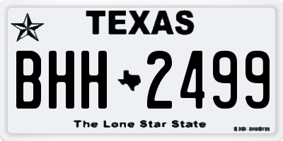 TX license plate BHH2499