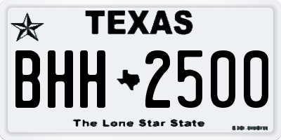 TX license plate BHH2500
