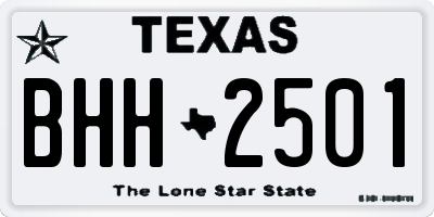 TX license plate BHH2501