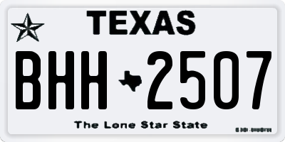 TX license plate BHH2507