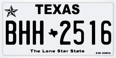 TX license plate BHH2516