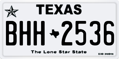 TX license plate BHH2536