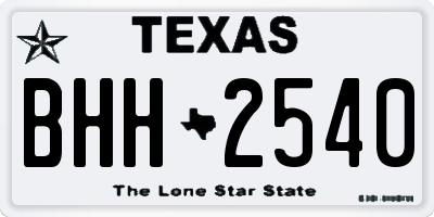 TX license plate BHH2540