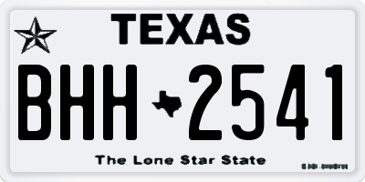 TX license plate BHH2541