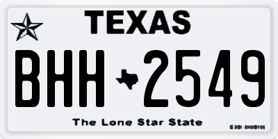 TX license plate BHH2549