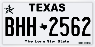 TX license plate BHH2562